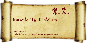 Noszály Klára névjegykártya