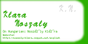 klara noszaly business card